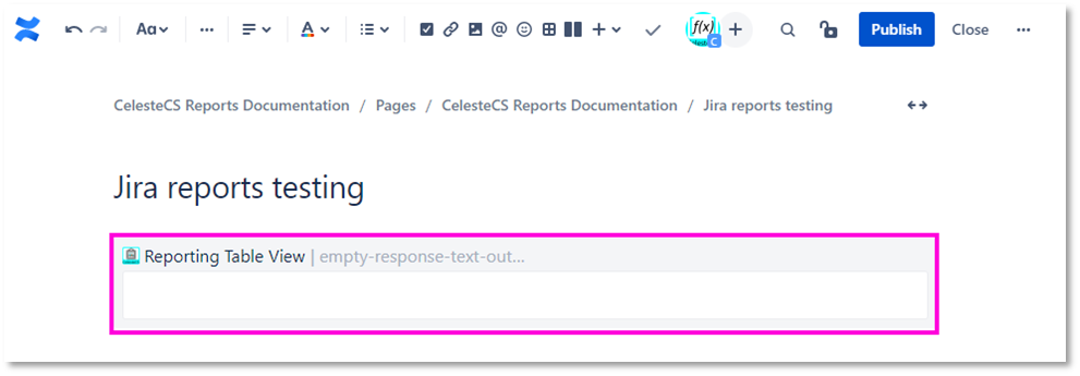 Example: Creating report on Jira issues: After all parameters are set, close the macro parameters