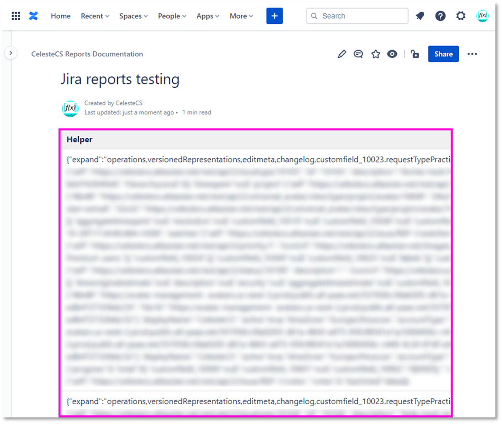 Example: Creating report on Jira issues: Publish/Save the page. You will see one column five (as we